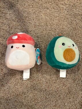 2 pc NWT Mushroom and Advocado Squishmallow Bundle